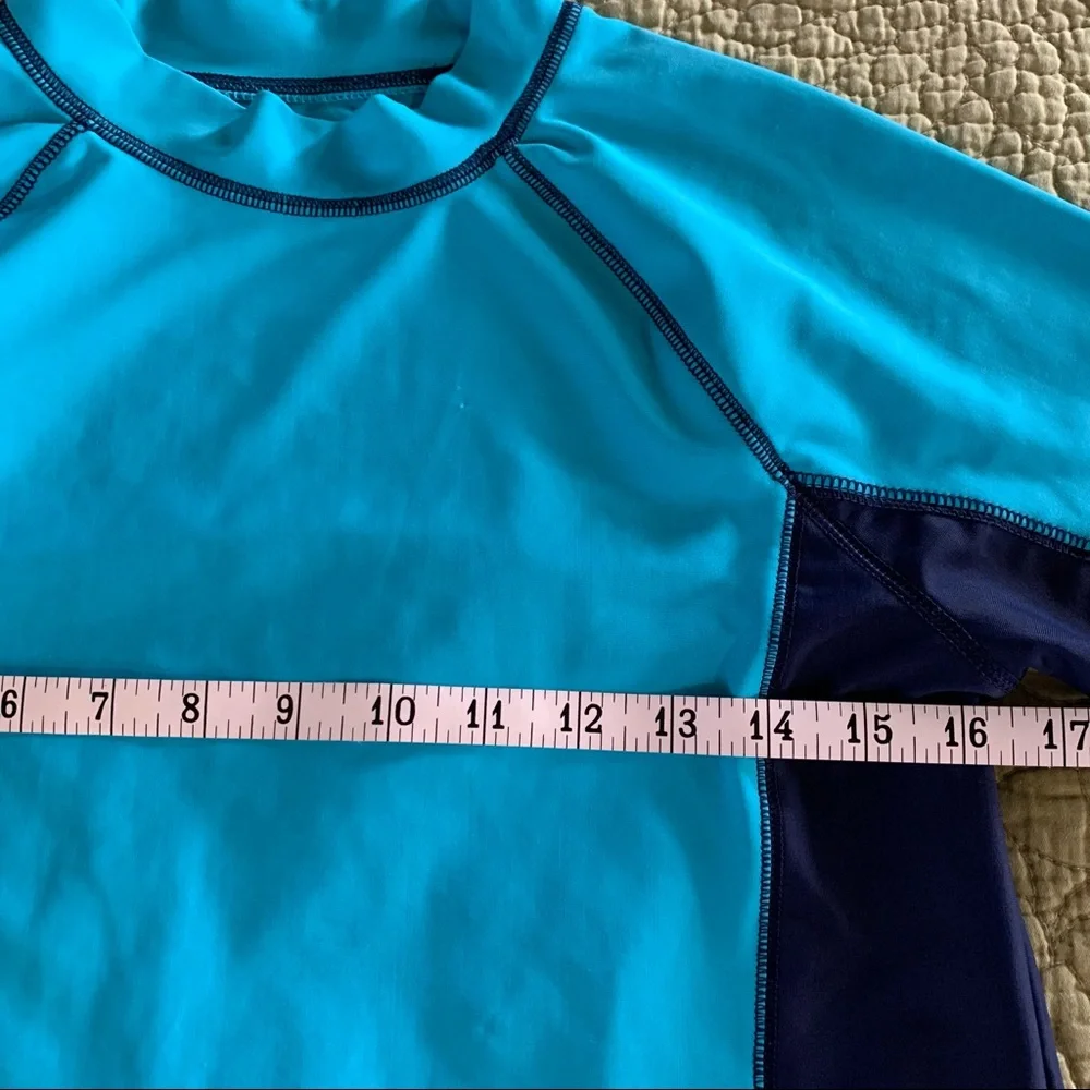 Kids Blue Long Sleeve Rashguard Size XL